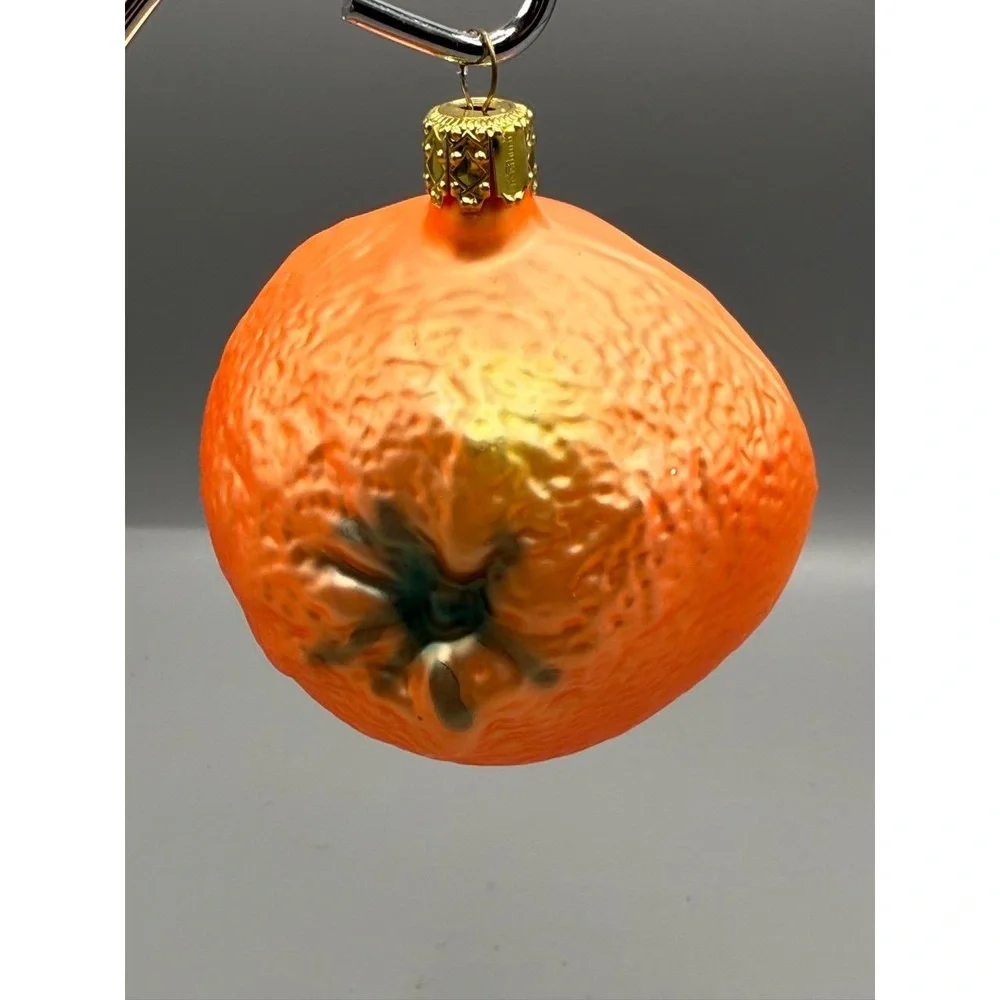 German Czech‎ half Orange Slice Glass Ornament Glitter Christmas Holiday pretty